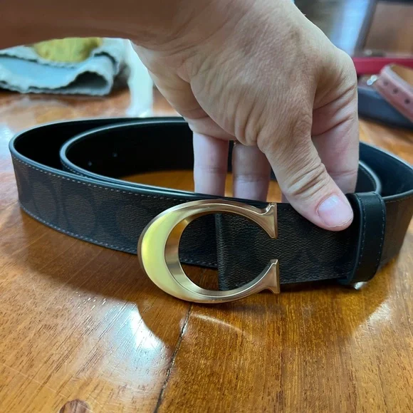 Coach New York Signature C Buckle Belt in Chestnut Brown Size XL - Picture 10 of 13